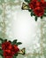 Wedding floral border Red Roses Butterflies