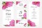 Wedding floral invitation set with peony flowers and lily.