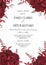Wedding floral invite, invtation card design. Watercolor marsala red garden rose blossom, amaranthus flower & burgundy eucalyptus