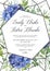 Wedding floral invite, save the date card design with elegant bl