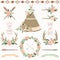 Wedding Floral Teepee Tribal Set