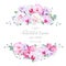 Wedding floral vector design horizontal card
