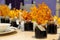 Wedding flower arrangement table setting