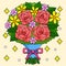 Wedding Flower Bouquet Colored Cartoon