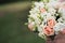 wedding flower bouquet on green grass