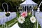 Wedding garden setup with flower balls