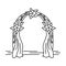 Wedding gate vector illustration with simple hand drawn