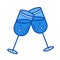 Wedding glasses line icon.