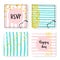 Wedding glitter confetti on stripes, invitation set