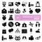 Wedding glyph icon set, love symbols collection, vector sketches, logo illustrations, celebration signs solid pictograms