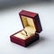 Wedding golden ring in a redwood box