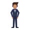 Wedding groom avatar faceless blue lines