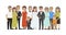 Wedding Guests Group Portrait Flat Vector Concept