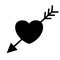 Wedding heart with arrow black icon