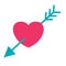 Wedding heart with arrow icon