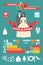 Wedding infographic set. Bride and groom