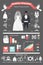 Wedding infographics set. Retro wedding clothing