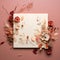 Wedding initation card with dried flowers