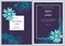 Wedding invitation card with blue chamomile