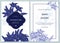 Wedding invitation card with blue and white edelweiss