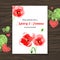 Wedding invitation card with watercolor poppy. Vector wooden background