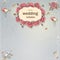 Wedding invitation card for your text on a gray background with poppies, balloons, doves and autumn leaves