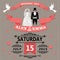 Wedding invitation with cartoon dress of bride and