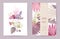 Wedding invitation dried pastel flowers, floral card, dry pampas grass, orchid watercolor minimal template