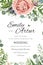 Wedding Invitation, invite save the date floral card vector Design: garden lavender pink peach Rose Succulent wax green palm