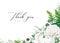 Wedding invitation, invite, save the date greeting, thank you card, postcard floral design. Elegant White Rose flowers, sage green
