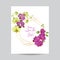 Wedding Invitation Layout Template with Orchid Flowers. Save the Date Floral Card with Golden Frame and Exotic Flowers