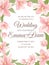 Wedding invitation magnolia sakura border frame