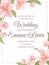 Wedding invitation magnolia sakura corner frame