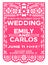 Wedding invitation with mexican papel picado