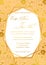 Wedding Invitation, poppy floral invite card Design with Geometrical art lines, gold foil border