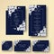 Wedding invitation Set navy blue and golden touch