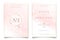 Wedding invitation template in cute peach colors with white transparent fluffy dandelions