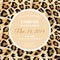 Wedding Invitation Template with Fashionable Leopard Pattern. Tropical Save the Date Card. Animal Ornament Design