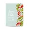 Wedding Invitation Template. Floral Greeting Card with Rowan Berry. Decoration for Marriage Party Celebration