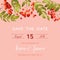 Wedding Invitation Template. Floral Save the Date Card with Rowan Berry. Decoration for Marriage Party Celebration