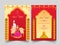 Wedding Invitation Template Layout With Indian Newlywed Couple In Red And Golden Color