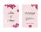 Wedding invitation template with orchids and white sketch elements. Vector pink illustration.