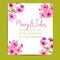 Wedding invitation template with sakura flowers