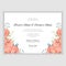 Wedding invitation template with vintage watercolor rose bouquet