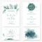 Wedding kit cardswith watercolor lamb ear leaves