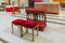 Wedding kneeler and chairs in Catholic church