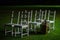 Wedding lawn chairs night