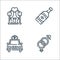 Wedding line icons. linear set. quality vector line set such as genders, wedding car, wine bottle