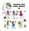 Wedding love icons set