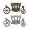 Wedding or marriage carriage, retro royal chariot